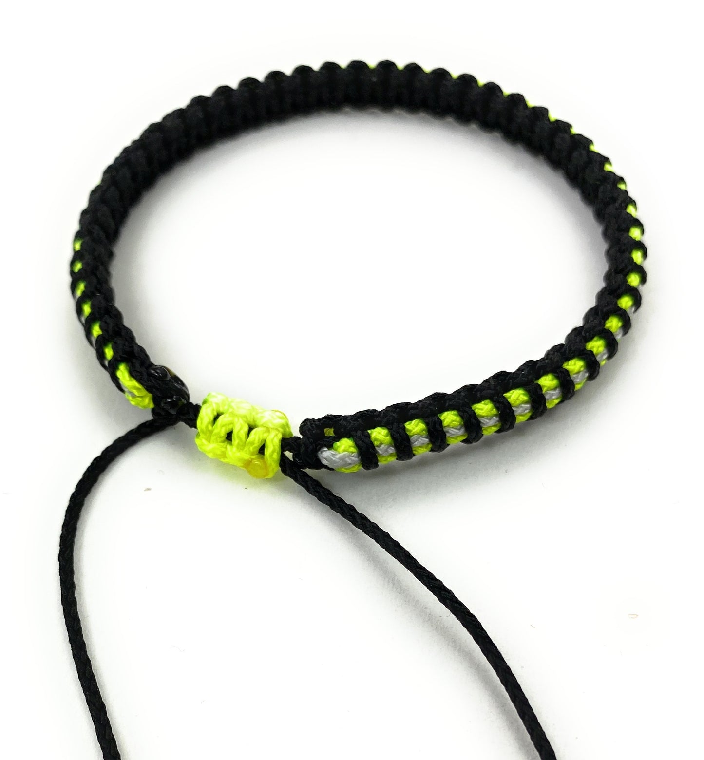 Paracord Firefighter Armband-Verstellbar-Dünnes Feuerwehr Armband-Paracord Micro Cord - Black
