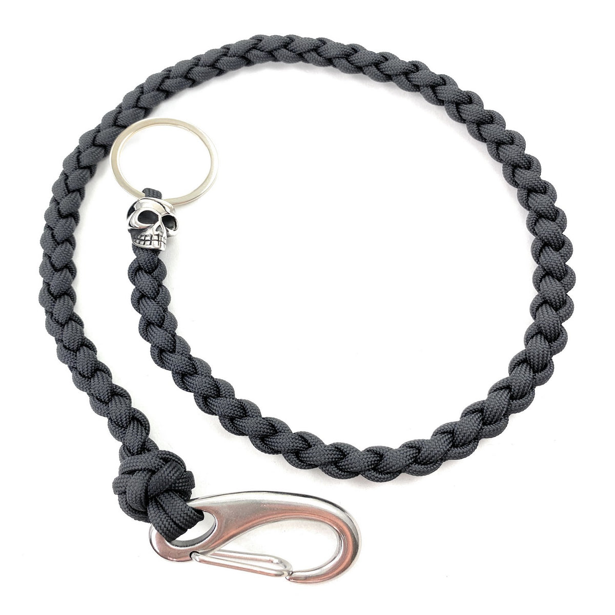 Portemonnaie-Kette-Edelstahl Karabiner, Edelstahl Totenkopf und Schlüsselring