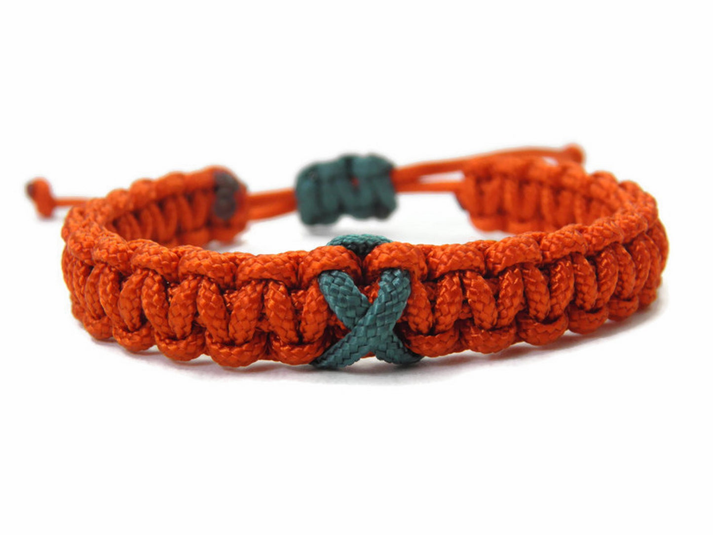 Paracord Armband Verstellbar-Teal Schleife-Ribbon-Anaphylaxie-Awareness Armband-Bewusstsein-Lava Red