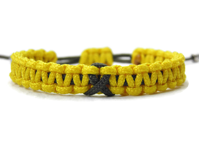 Paracord Armband Verstellbar-Gelbe Schleife-Oliv Green Ribbon-Solidarität Soldaten-Awareness Armband-Bewusstsein-Yellow