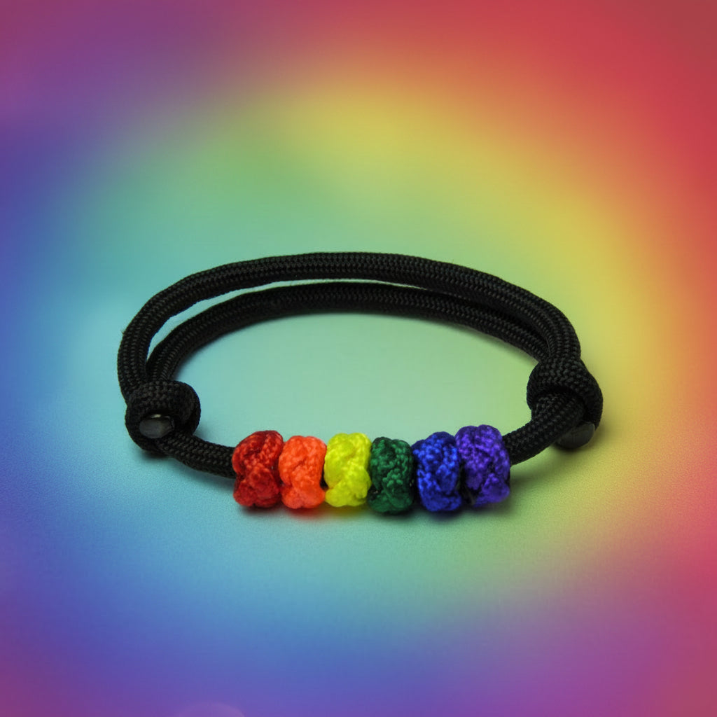 Paracord Armband-Regenbogen-Rainbow-Pride-MĂ€nner-Frauen-Kinder Armband-Verstellbar