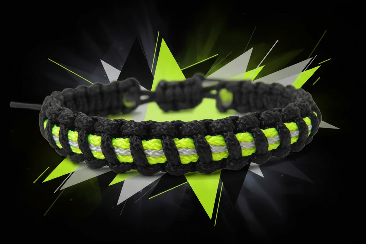 Paracord Firefighter Armband-Verstellbar-Dünnes Feuerwehr Armband-Paracord Typ 1-Black