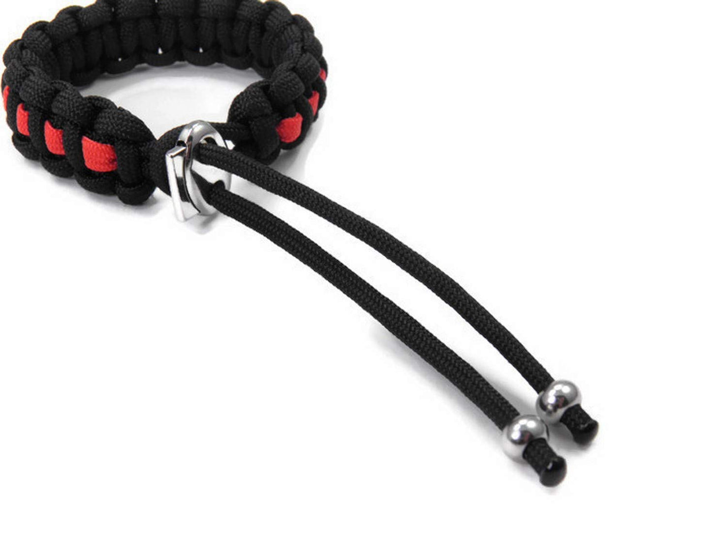 Hanse Charms-Paracord Firefighter Armband-Feuerwehr Armband-Thin Red Line-Verstellbar-auch mit Wunschlogo-Geschenk-Weihnachtsgeschenk
