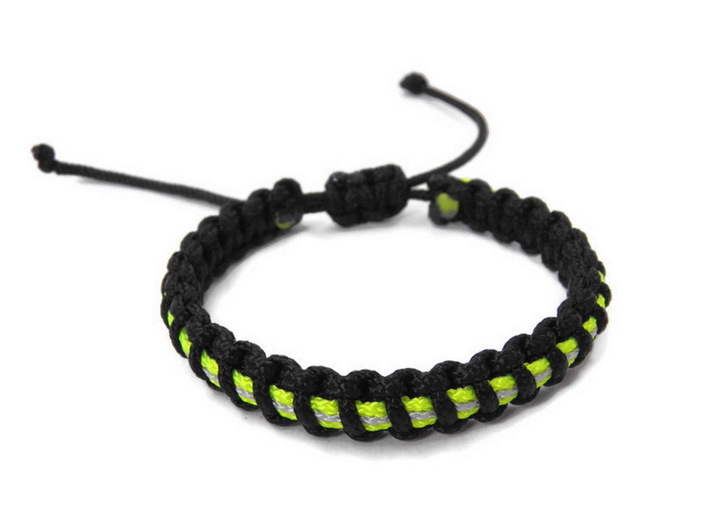 Paracord Firefighter Armband-Verstellbar-Dünnes Feuerwehr Armband-Paracord Typ 1-Black