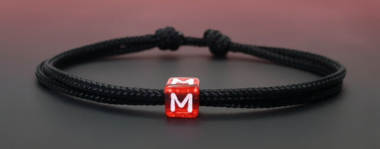 Freundschaftsarmband mit Buchstabe, Surfer Buchstaben Armband, Verstellbar, Black