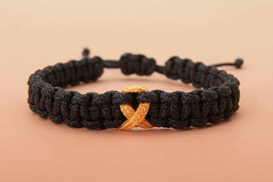 Paracord Armband Verstellbar-Leukämie Schleife-Orangene Schleife-Orange Ribbon-Awareness Armband-Bewusstsein-Black