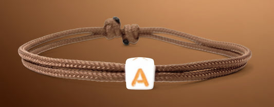 Freundschaftsarmband mit Buchstabe, Surfer Buchstaben Armband, Verstellbar, Branch Brown