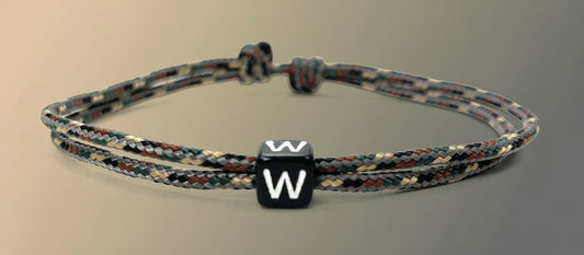 Freundschaftsarmband mit Buchstabe, Surfer Buchstaben Armband, Verstellbar, Camo Pattern
