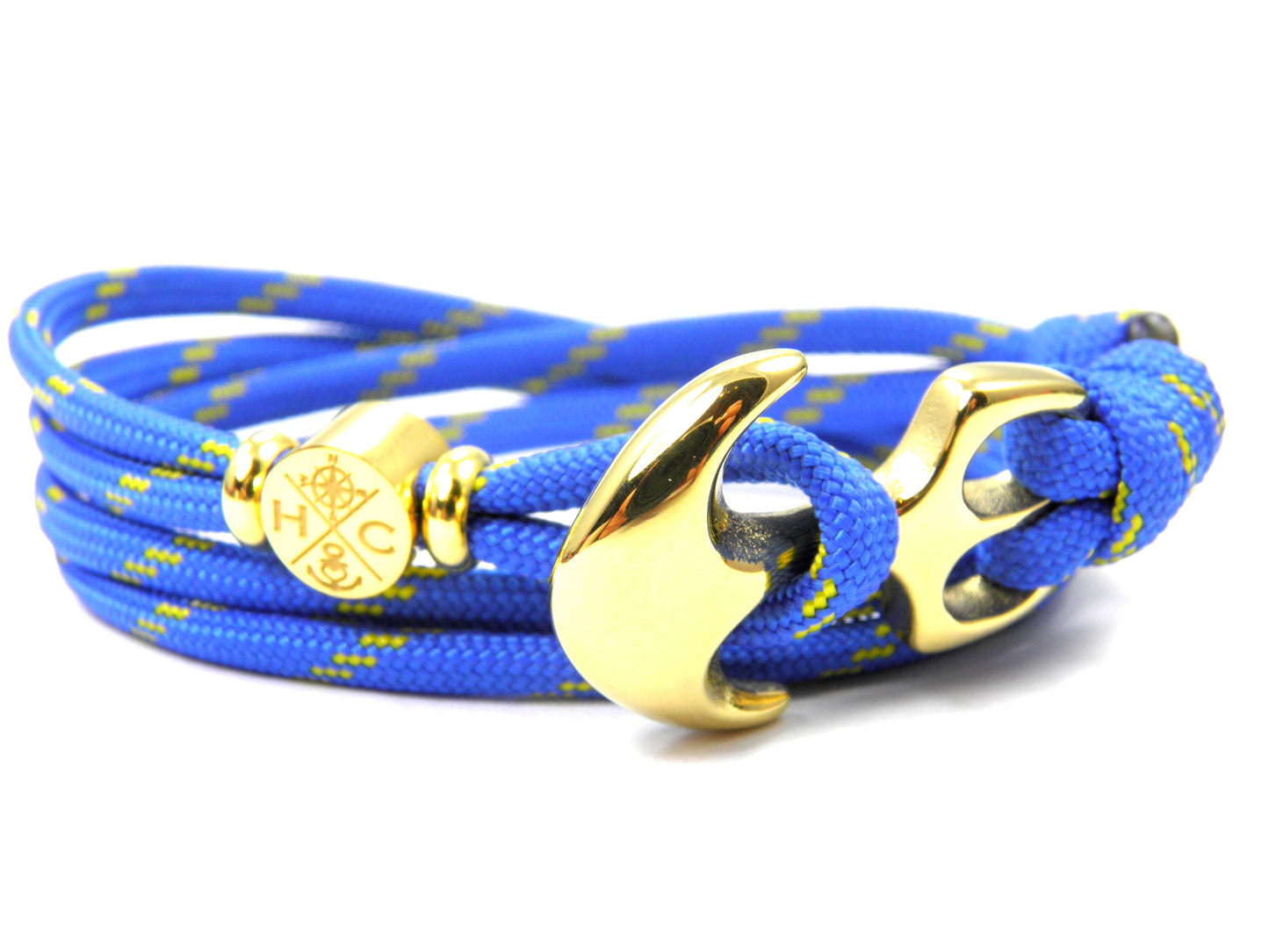 Maritimes Surfer Edelstahl Anker Armband-US Paracord III-Verstellbar-Unisex-Frauen, u. Männer Armband-Geschenk-Colonial Blue - Thin Yellow Line