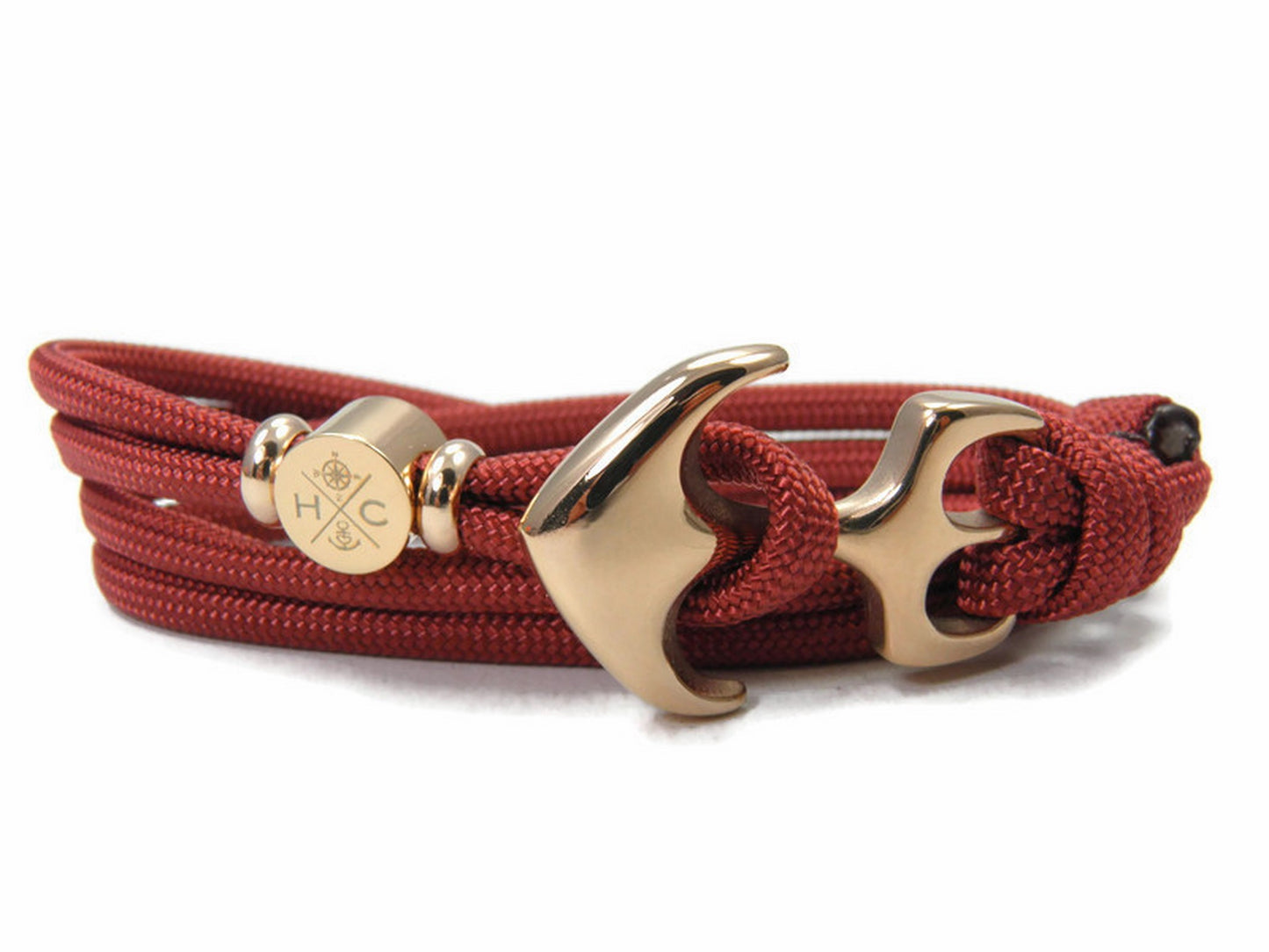 Maritimes Surfer Edelstahl Anker Armband-US Paracord III-Verstellbar-Unisex-Frauen, u. Männer Armband-Geschenk-Copper Red