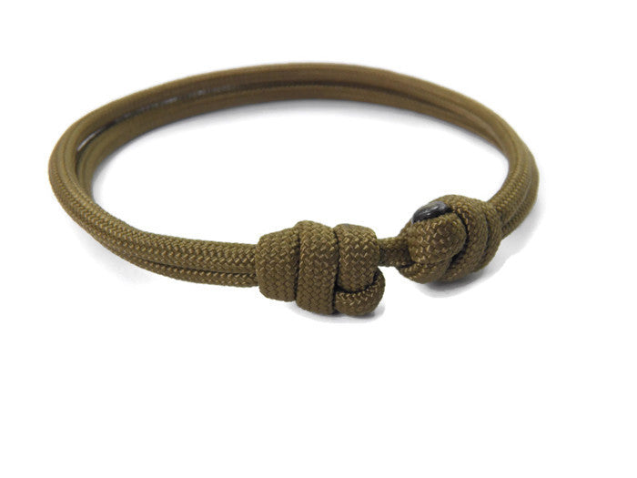 Paracord Surfer Armband-verstellbar-Maritimes Armband-Coyote Brown
