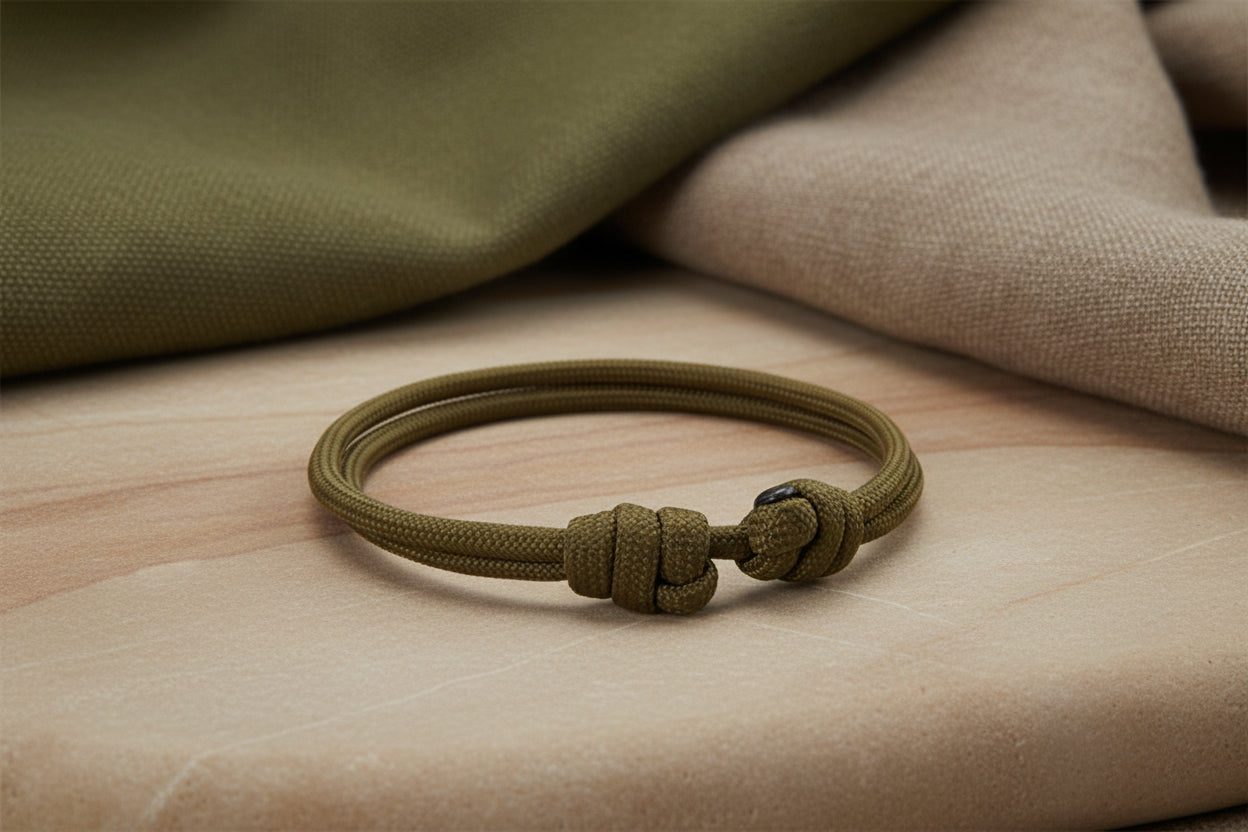 Paracord Surfer Armband-verstellbar-Maritimes Armband-Coyote Brown