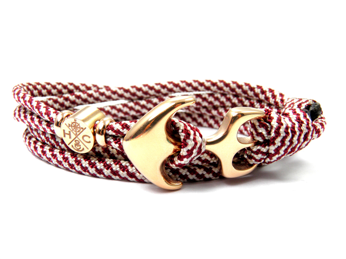 Maritimes Surfer Edelstahl Anker Armband-US Paracord III-Verstellbar-Unisex-Frauen, u. Männer Armband-Geschenk-Burgundy & Cream Spiral