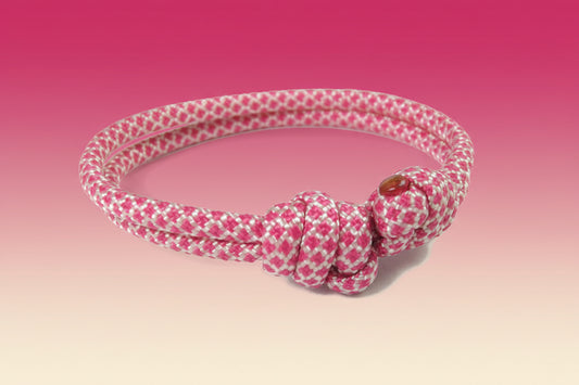 Paracord Surfer Armband-verstellbar-Maritimes Armband-Cream & Fuchsia Diamonds