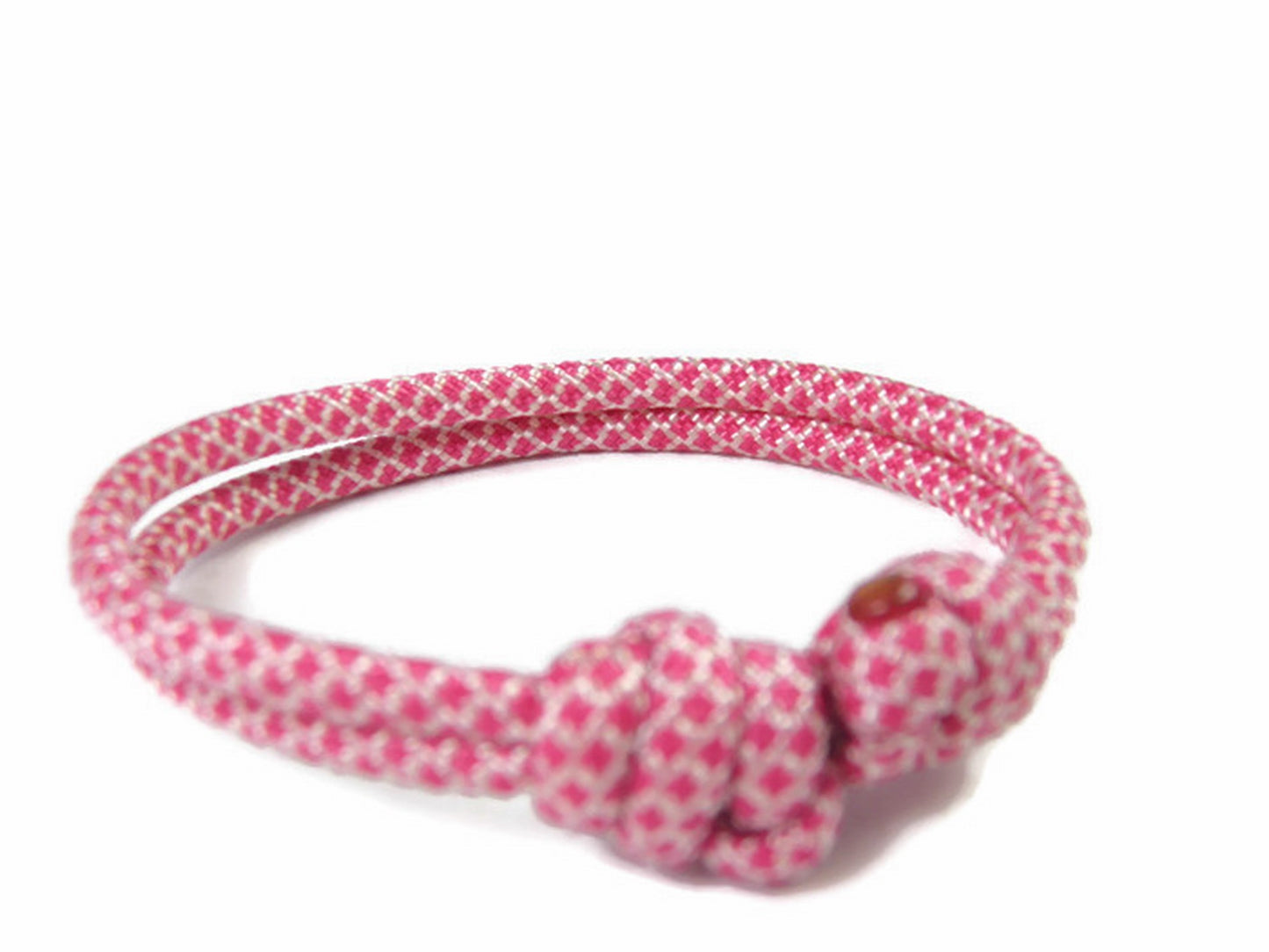 Paracord Surfer Armband-verstellbar-Maritimes Armband-Cream & Fuchsia Diamonds