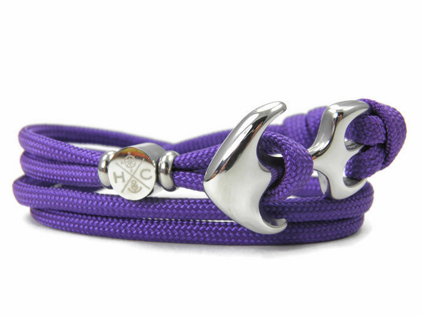 Maritimes Surfer Edelstahl Anker Armband-US Paracord III-Verstellbar-Unisex-Frauen, u. Männer Armband-Geschenk-Deep Purple