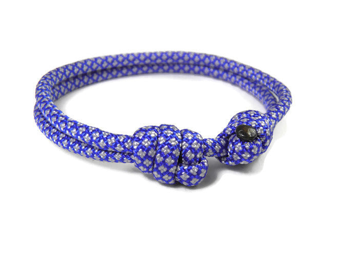 Paracord Surfer Armband-verstellbar-Maritimes Armband-Electric Blue & Silver Diamonds