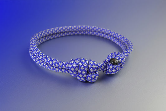 Paracord Surfer Armband-verstellbar-Maritimes Armband-Electric Blue & Silver Diamonds