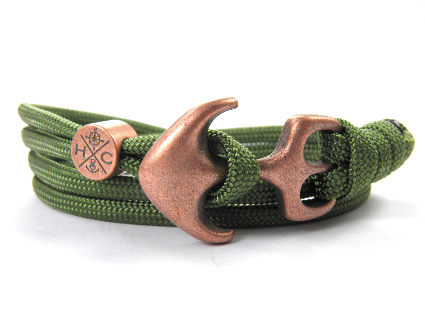Maritimes Surfer Edelstahl Anker Armband-US Paracord III-Verstellbar-Unisex-Frauen, u. Männer Armband-Geschenk-Fern Green