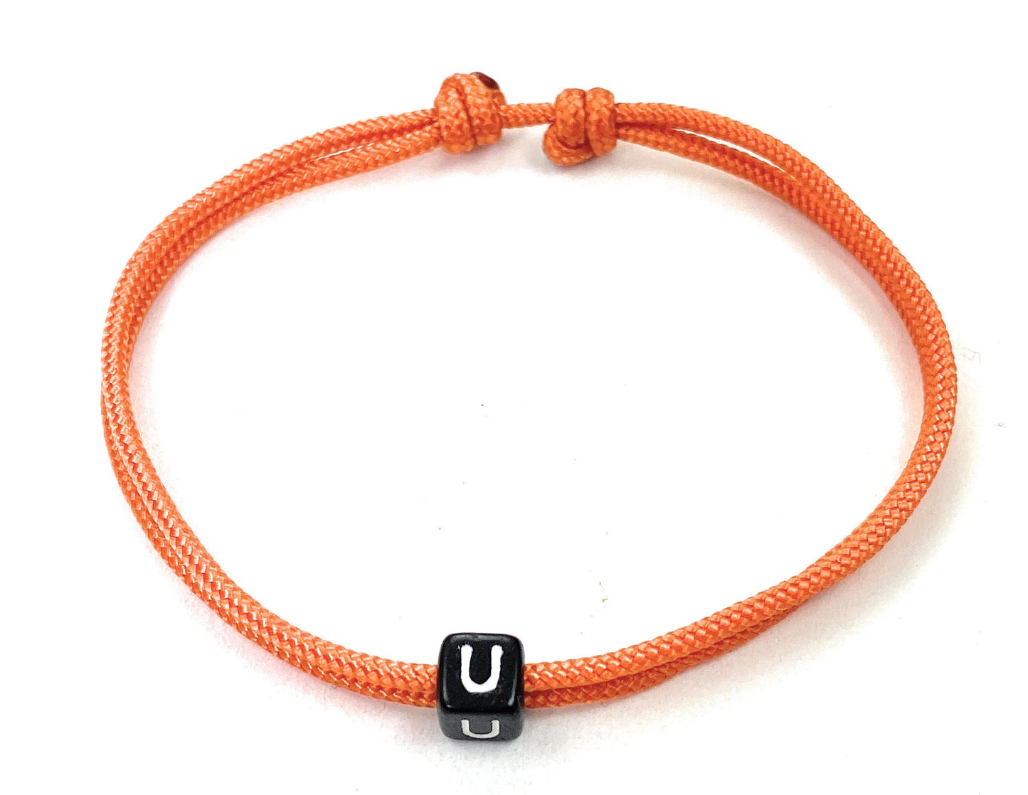 Freundschaftsarmband mit Buchstabe, Surfer Buchstaben Armband, Verstellbar, Fox Orange