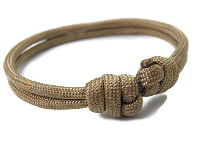 Paracord Surfer Armband-verstellbar-Maritimes Armband-Golden Brown