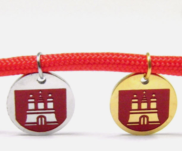 HH-Logo maritimes Surfer Edelstahl Anker Armband-US Paracord II-Verstellbar-Unisex-Frauen, u. Männer-Geschenk-Black und Akzentfarbe Imperial Red