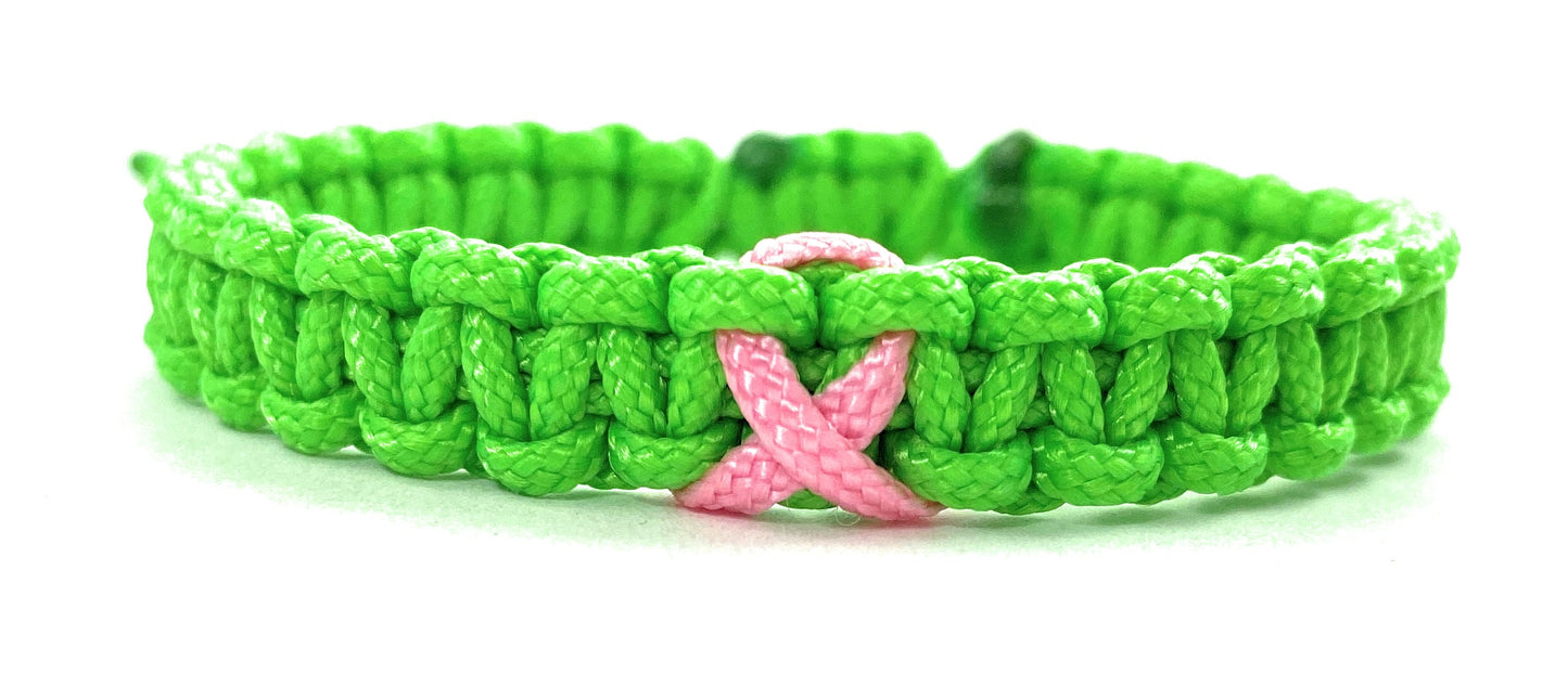 Paracord Armband Verstellbar-Brustkrebs Bewusstsein-Rosa Schleife-Ribbon-Breast Cancer Awareness Armband-verschiedene Farben