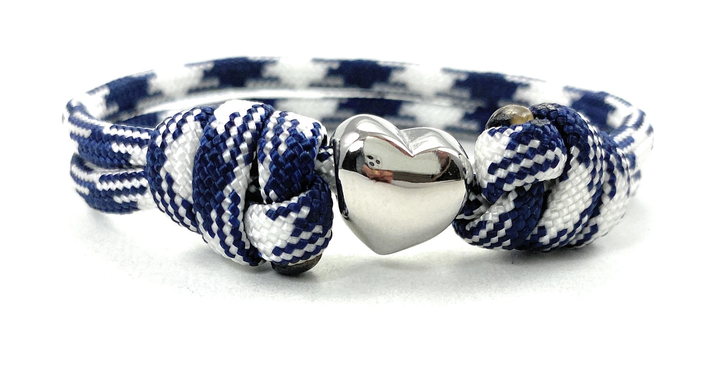 Paracord Surfer Armband-verstellbar-Maritimes Armband-Navy Blue & White