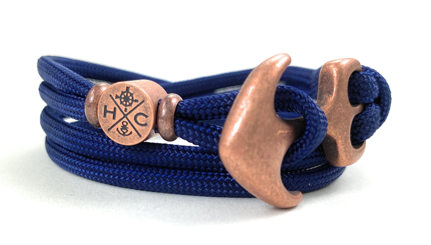 Maritimes Surfer Edelstahl Anker Armband-US Paracord III-Verstellbar-Unisex-Frauen, u. Männer Armband-Geschenk-Midnightblue