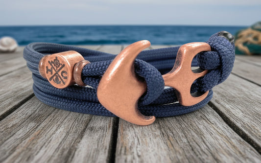 Maritimes Surfer Edelstahl Anker Armband-US Paracord III-Verstellbar-Unisex-Frauen, u. Männer Armband-Geschenk-Midnightblue