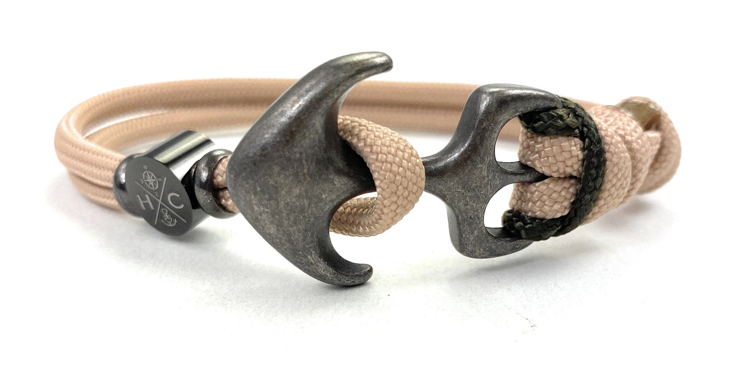 Maritimes Surfer Edelstahl Anker Armband-US Paracord III-Verstellbar-Unisex-Frauen, u. Männer Armband-Geschenk-Mocca