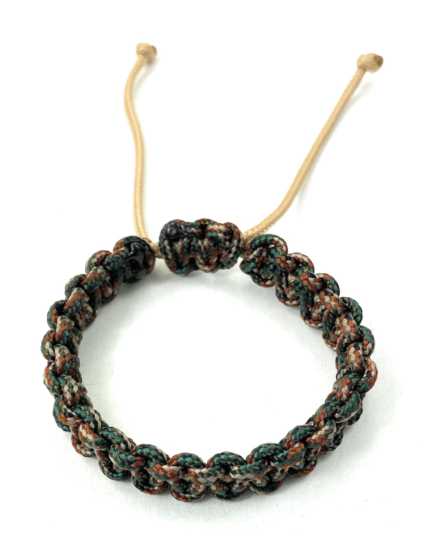 Paracord Armband Verstellbar-Paracord Typ 1 und Typ 2- Woodland Camo 2 & Tan 1