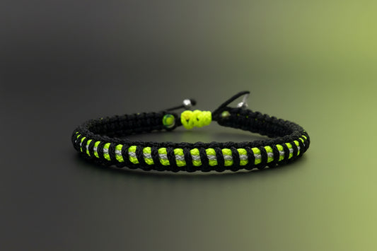Paracord Firefighter Armband-Verstellbar-Dünnes Feuerwehr Armband-Paracord Micro Cord - Black