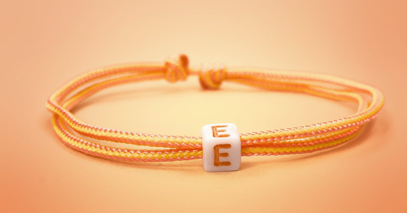Freundschaftsarmband mit Buchstabe, Surfer Buchstaben Armband, Verstellbar, Lemonade Strand