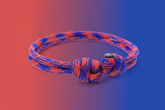 Paracord Surfer Armband-verstellbar-Maritimes Armband-Imperial Red & Electric Blue