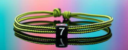 Freundschaftsarmband Zahl, Surfer Buchstaben Armband, Verstellbar, Canary Gelb & Charcoal Grey
