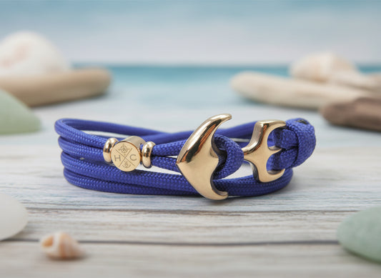 Maritimes Surfer Edelstahl Anker Armband-US Paracord III-Verstellbar-Unisex-Frauen, u. Männer Armband-Geschenk-Indigo