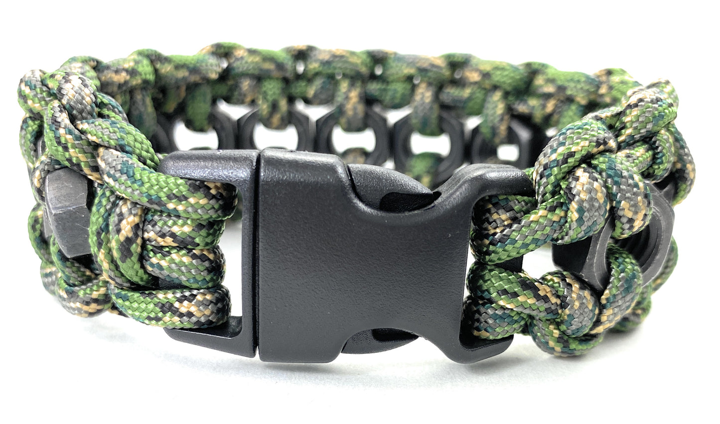 Paracord Armband-mit Edelstahl Sechskantmuttern-Männer Armband-Biker-Jager