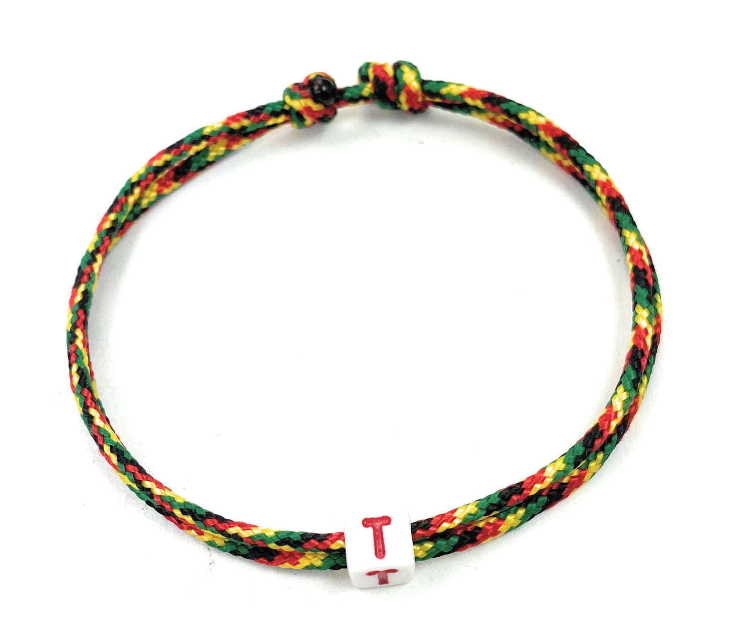 Freundschaftsarmband mit Buchstabe, Surfer Buchstaben Armband, Verstellbar, Jamaican