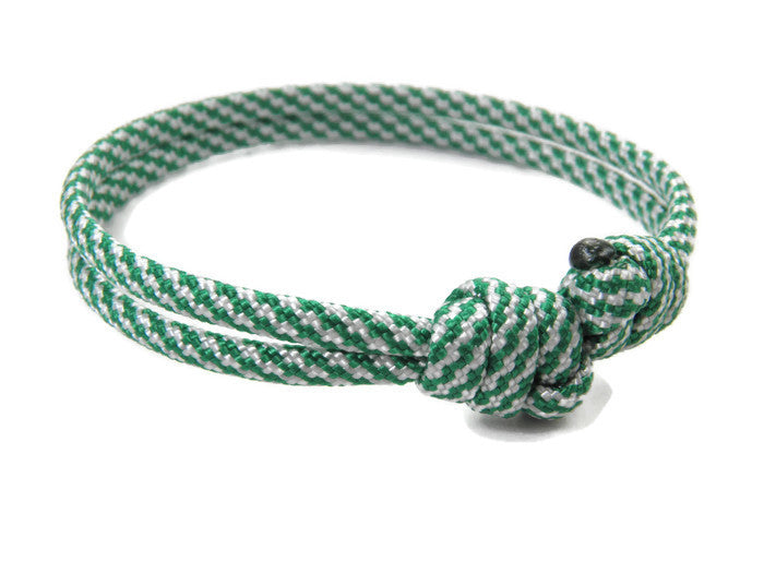 Paracord Surfer Armband-verstellbar-Maritimes Armband-Kelly Green Spiral