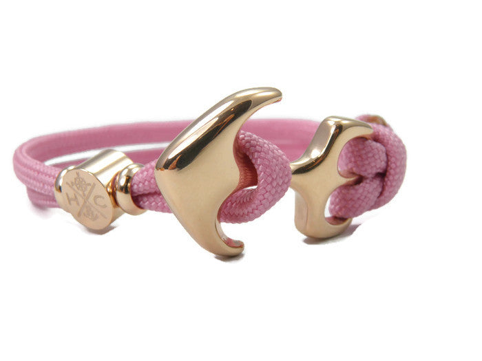 Maritimes Surfer Edelstahl Anker Armband-US Paracord III-Verstellbar-Unisex-Frauen, u. Männer Armband-Geschenk-Lavender Pink