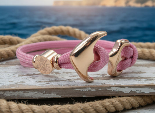 Maritimes Surfer Edelstahl Anker Armband-US Paracord III-Verstellbar-Unisex-Frauen, u. Männer Armband-Geschenk-Lavender Pink