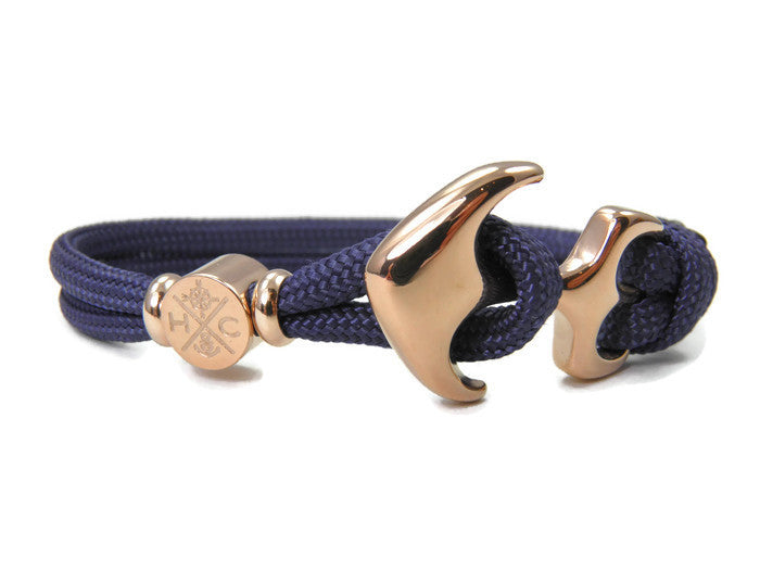Maritimes Surfer Edelstahl Anker Armband-US Paracord III-Verstellbar-Unisex-Frauen, u. Männer Armband-Geschenk-Midnightblue