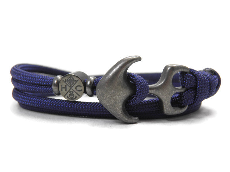 Maritimes Surfer Edelstahl Anker Armband-US Paracord III-Verstellbar-Unisex-Frauen, u. Männer Armband-Geschenk-Midnightblue