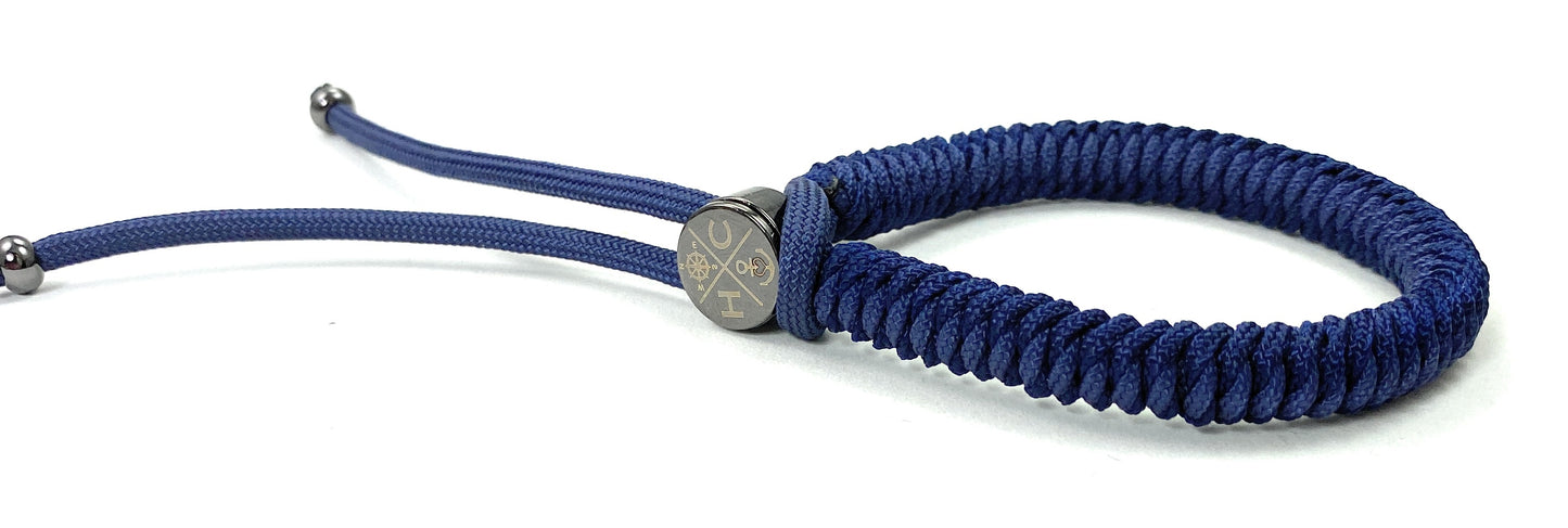 Maritimes Surfer Armband-Paracord Typ 1 + 3-Verstellbar-Unisex-Midnight Blue & Marine Blue