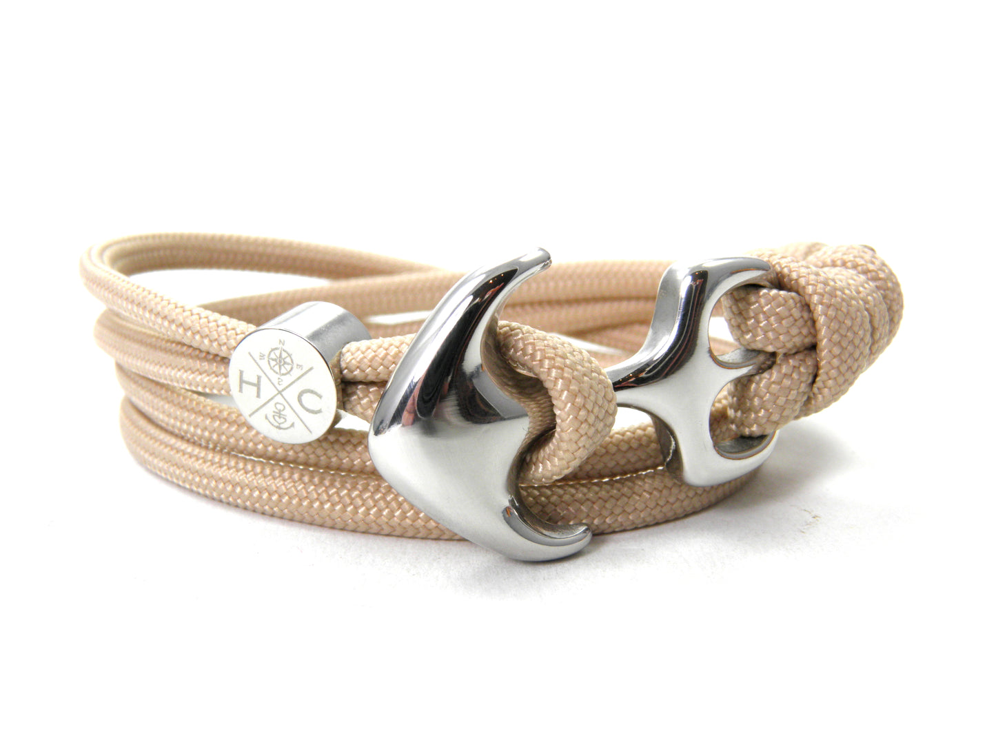 Maritimes Surfer Edelstahl Anker Armband-US Paracord III-Verstellbar-Unisex-Frauen, u. Männer Armband-Geschenk-Mocca