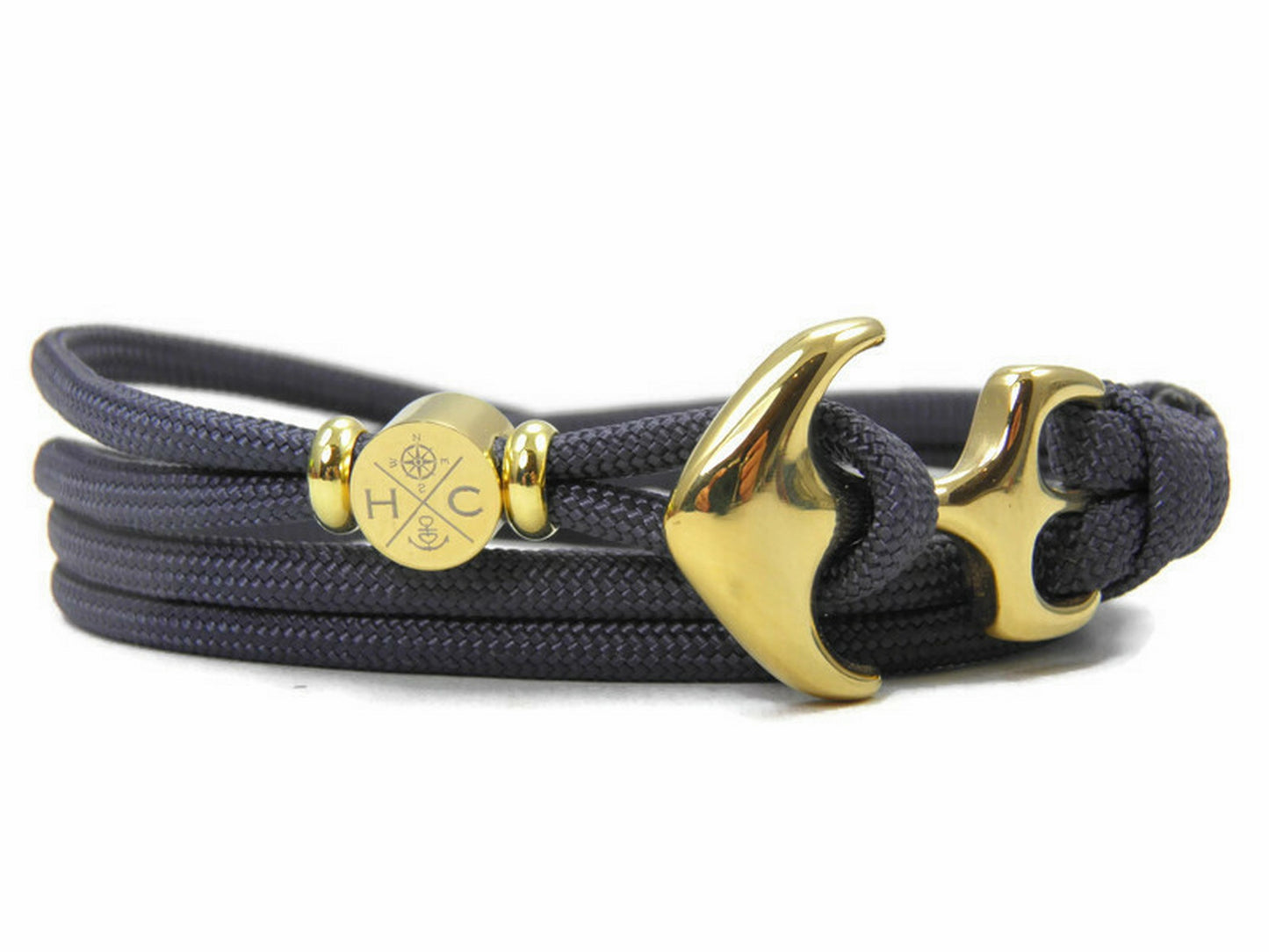 Maritimes Surfer Edelstahl Anker Armband-Handmade-US Paracord III-Verstellbar-Unisex-Wickelarmband-Frauen, u. Männer Armband-Geschenk-Navy Blau