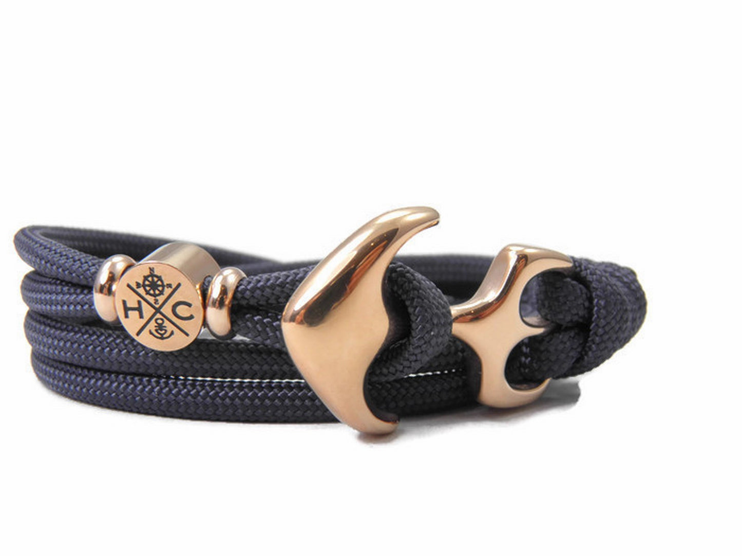 Maritimes Surfer Edelstahl Anker Armband-Handmade-US Paracord III-Verstellbar-Unisex-Wickelarmband-Frauen, u. Männer Armband-Geschenk-Navy Blau