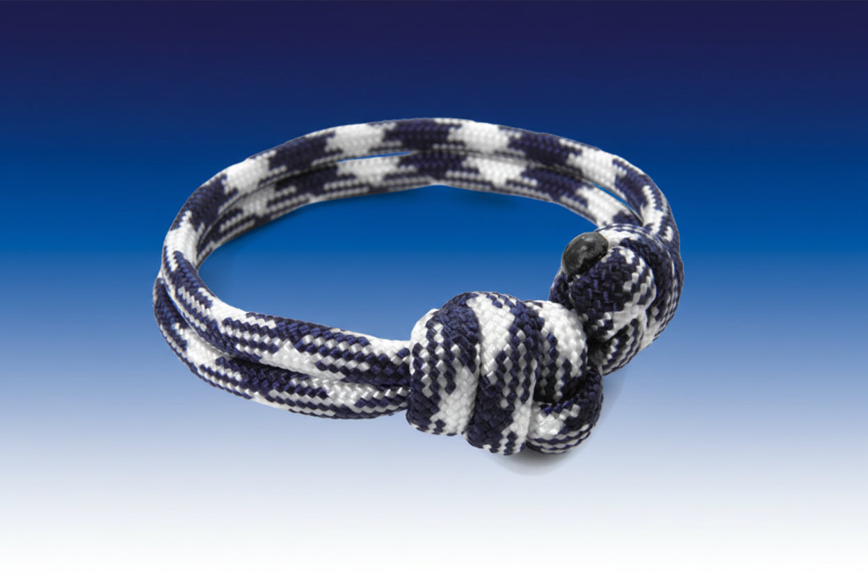 Paracord Surfer Armband-verstellbar-Maritimes Armband-Navy Blue & White