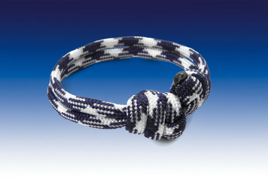 Paracord Surfer Armband-verstellbar-Maritimes Armband-Navy Blue & White